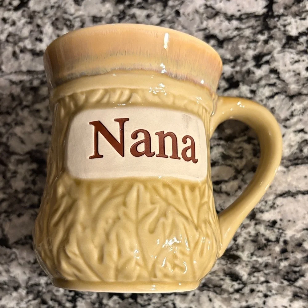 crate and barrel Nana Beige Ceramic Mug Coffee cup